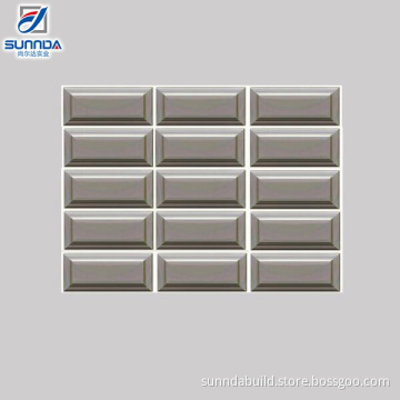 75x150mm glossy finish bevel edge light gray subway tiles for interior wall decoration